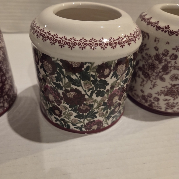 3 Grannycore Eclectic Grandpa Jars Canisters Floral Cottage Core Home Decor - Picture 9 of 11